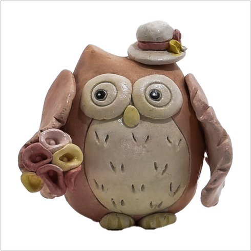 置物ふくろう800-016(粘土)